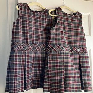 Flynn O'hara Plaid Dresses - Maroon Plaid Kilt bundle- 2 Dresses (size 4/5) #43
